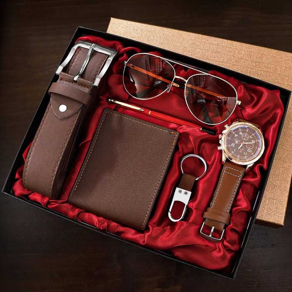 DIA DOS PAIS! Kit Masculino Shaarms - Óculos/caneta/cinto/relógio/carteira