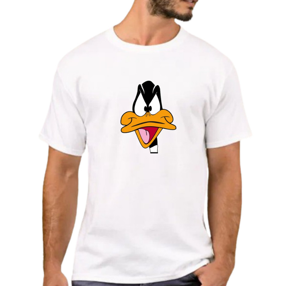 Camisa Patolino Desenho Camiseta Branca Com Manga Blusa Lisa Promoção