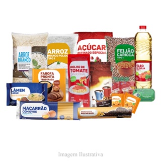 Kit C/ 2 Cesta Básica Completa Alimentos Essenciais 16 Itens em Oferta na Shopee