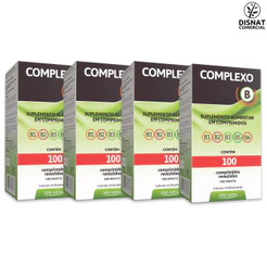 Kit 4x Suplemento Polivitamínico Complexo B 100 Comprimidos Vitaminas B1, B2, B3, B5, B6 Arte Nativa