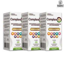 Kit 3x Polivitamínico Complexo B Concentrado 20CP Vit B1, B2, B3, B5, B6, B7, B9 e B12 - Arte Nativa