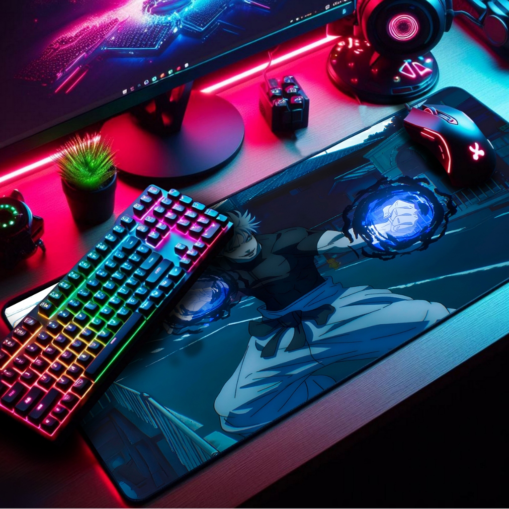 Mouse Pad Gamer Feiticeiros JJK Premium Antiderrapante com Borda Costurada Diversos Tamanhos em Oferta na Shopee