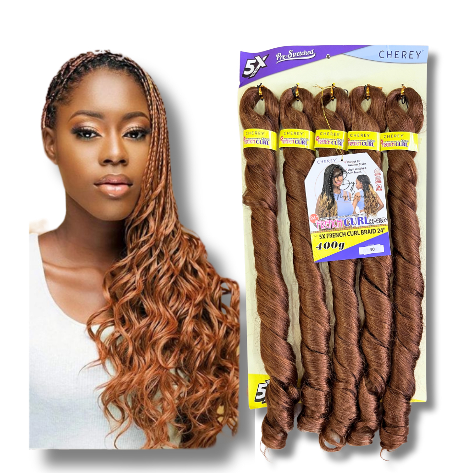 Cabelo Jumbo C/ Cachos Cobre #30 Fibra Premium 5x 60cm Cherey Braids Boho Onduladas em Oferta na Shopee
