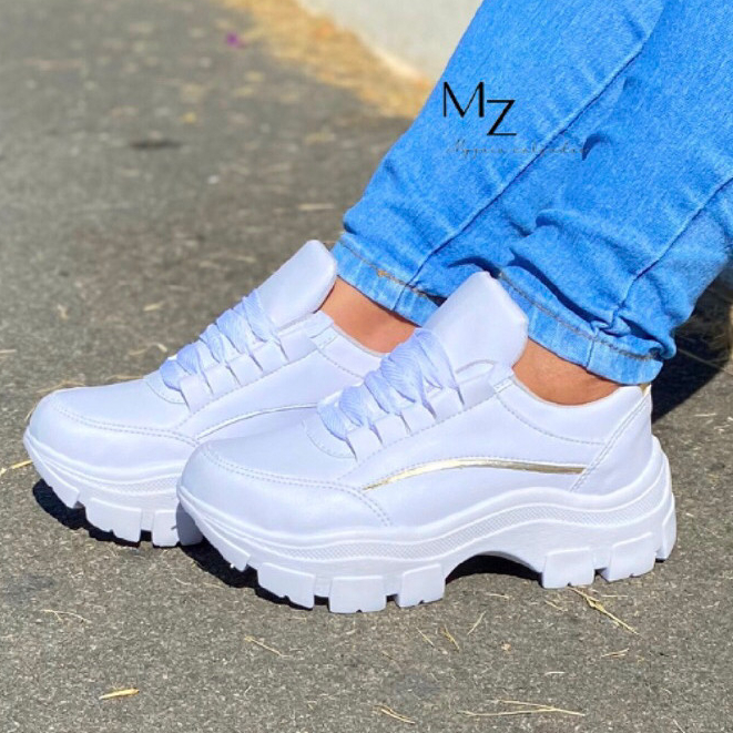 Estilo Garantido: TENIS ADULTO PLATAFORMA FEMININO em Promoção com Sola Tratorada, Conforto Incrível! confortável em Oferta na Shopee