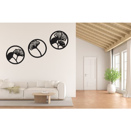 Kit 3 quadros floral para decoração de ambiente mdf 3mm acompanha fita para fixar