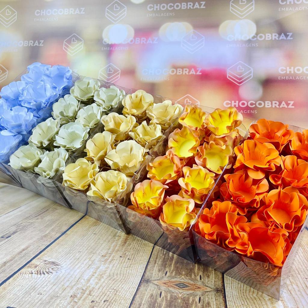 Detalhes do KIT 200 Forminhas De Doces Festa 5 Cores PESSEGO + AM QUEIMADO + LARANJA + OFF WHITE + BRANCO