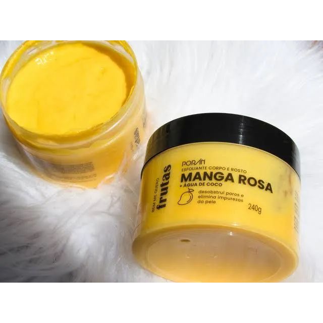 ESFOLIANTE CORPORAL PORÁN MANGA ROSA + ÁGUA DE COCO 240G LIMPEZA PROFUNDA