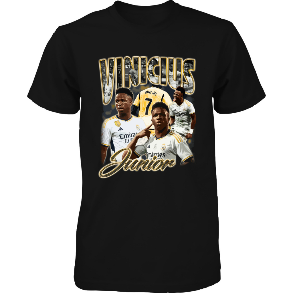 Camiseta Básica Vinicius Junior Real Madri Campeão Camisa De Futebol 100% Algodão 08