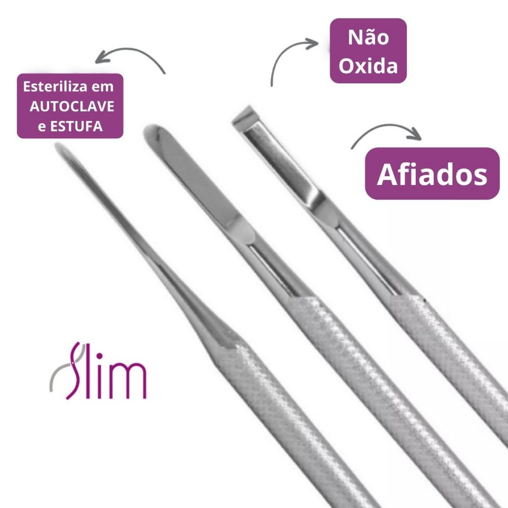 ⭐ Kit 03 peças Bisturi Slim Podologia 206, 214  Formão 254 manicure  pedicure desencravar unha facil