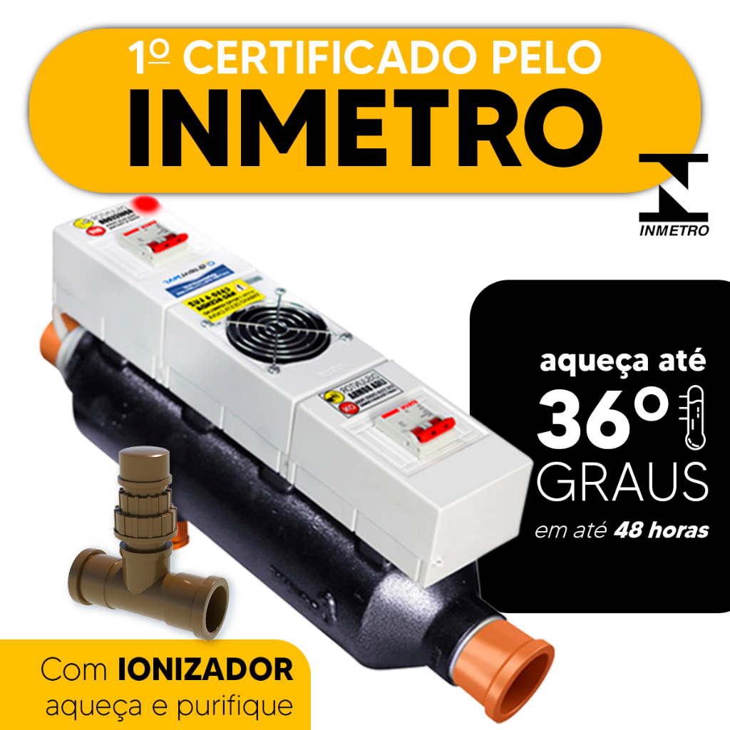 Aquecedor Elétrico para Piscina Até 60 Mil Litros Com Ionizador