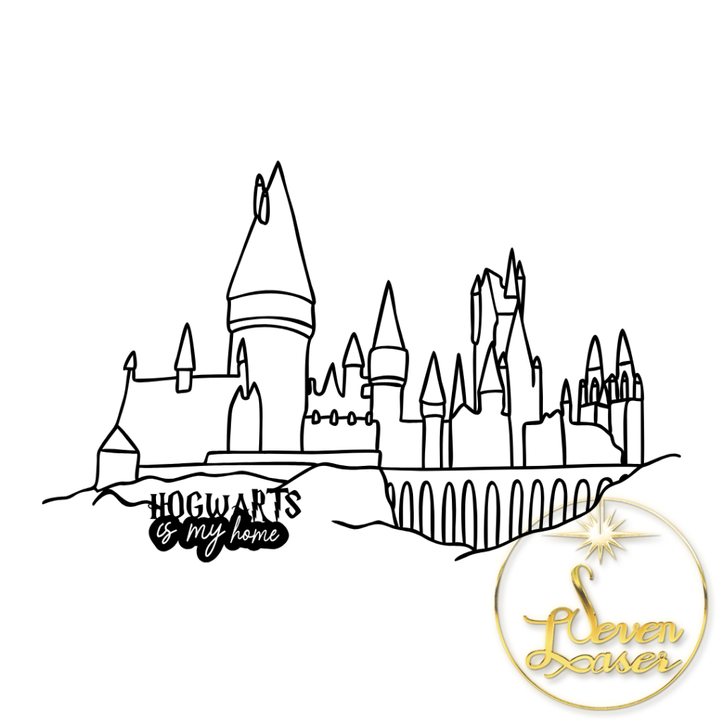 Quadros Decorativos Hogwarts is my home Fine Line Aplique de Parede Harry Potter Geek Mdf 3mm 3D
