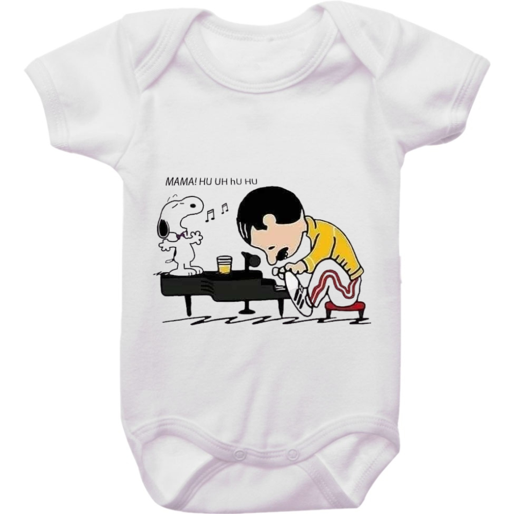 Body de Bebê Temático Mesversário Rock and  Roll Banda Freddie Mercury (Branco) em Oferta na Shopee