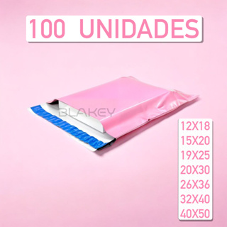 KIT 100 Envelopes de Segurança Rosa Chiclete (Interior Branco) para Correios (Diversos Tamanhos) em Oferta na Shopee