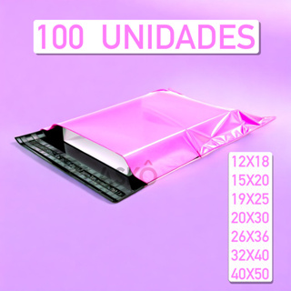 KIT 100 Envelope de Segurança Rosa  (+3cm de aba) (Interior Black-out) em Oferta na Shopee