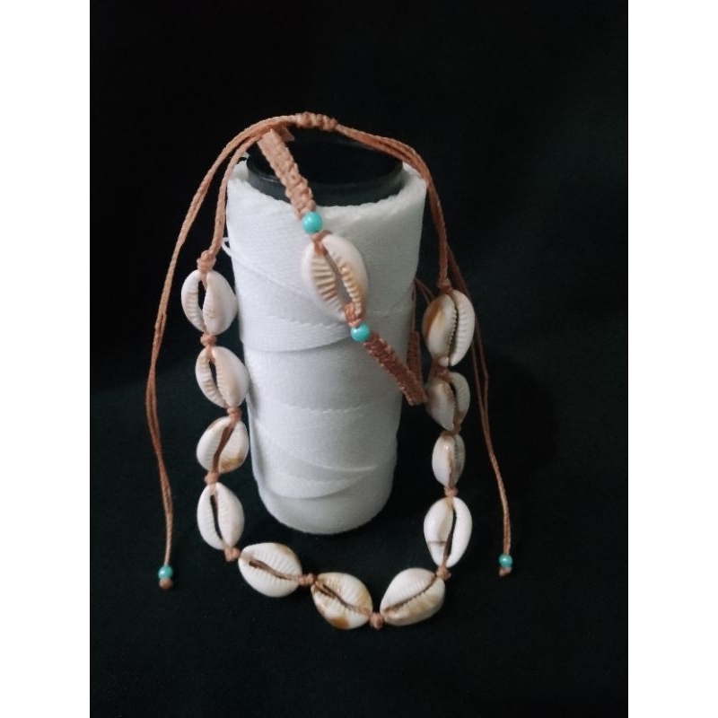 Kit Choker de Búzios+pulseira/tornozeleira de Buzios