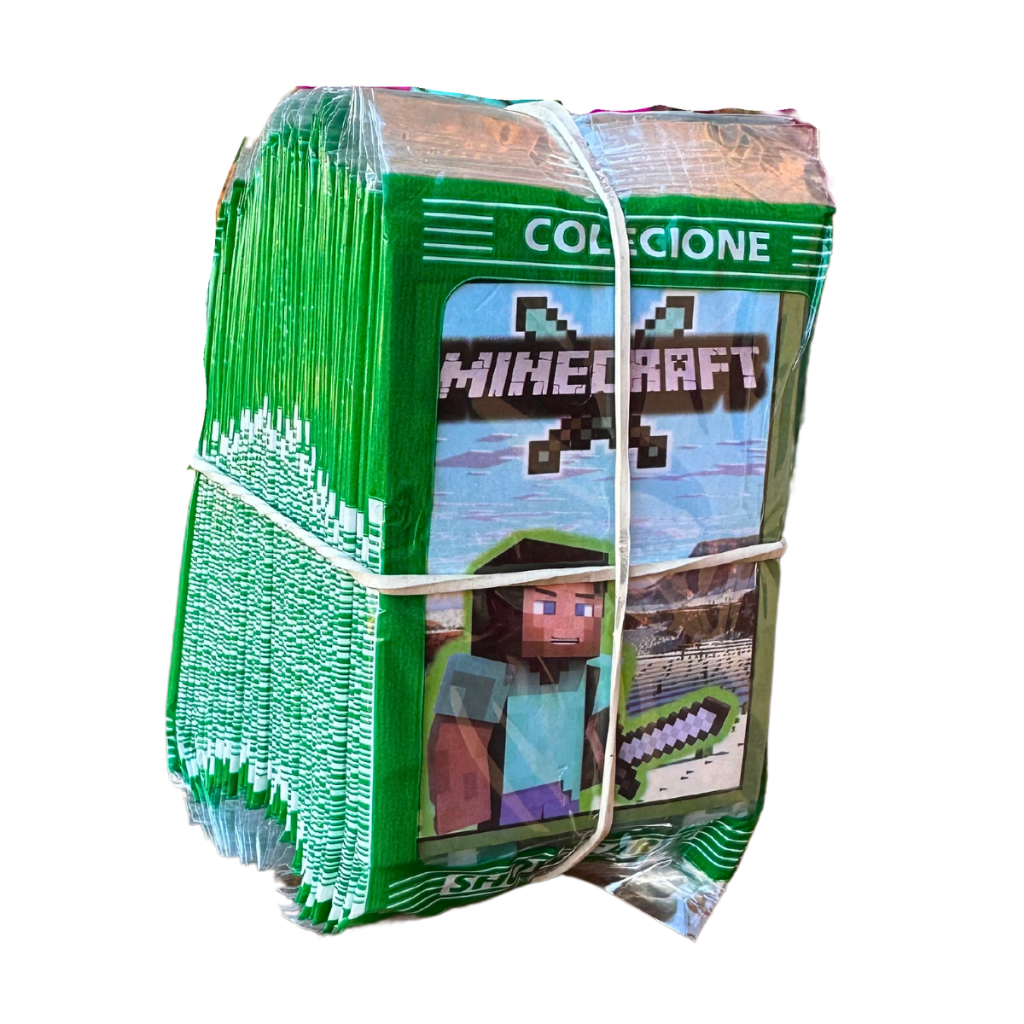 Kit 50 Pacotinhos 200 Cards Minecraft Jogo Steve Gamecraft