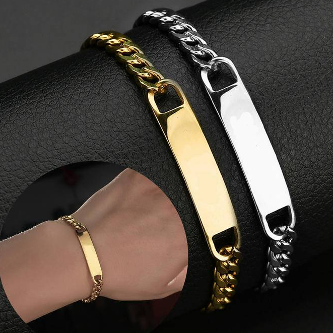 pulseira com para casal pulseira de aço inoxidável ajustável com corrente cubana para homens e em Oferta na Shopee