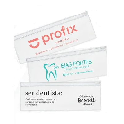 kit 50 estojo zip zap transparente personalizado em Oferta na Shopee