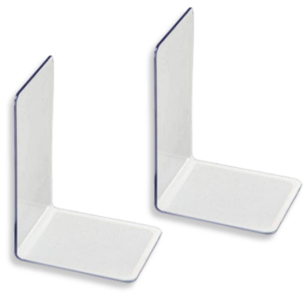 Bibliocanto Resistente Aparador Suporte De Livros 1 Par Acrílico 3mm Cristal Transparente