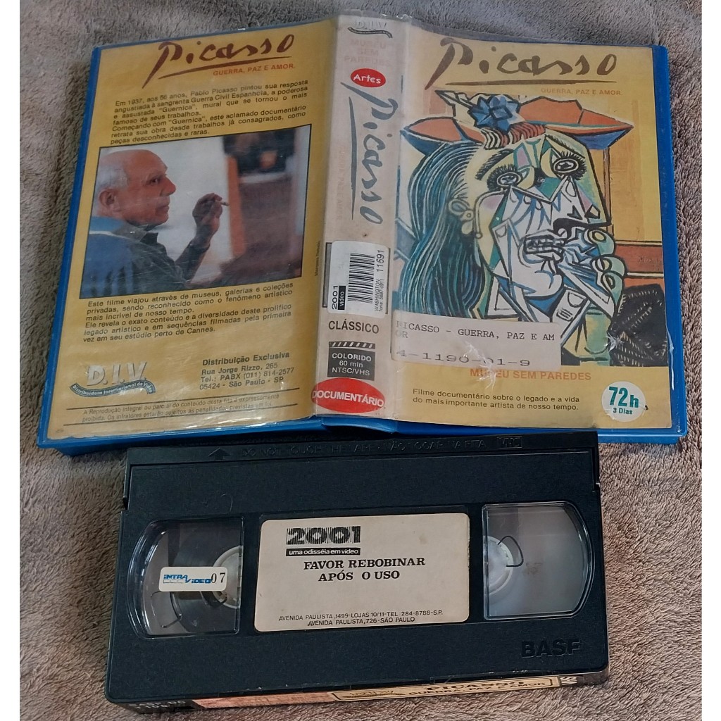 vhs original picasso – guerra, paz e amor