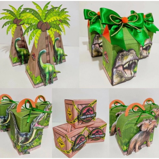 10 Caixas Jurassic Park ou Dinossauro, Caixa Cubo, Milk, Caixas LEMBRANÇINHAS JURASSIC PARK