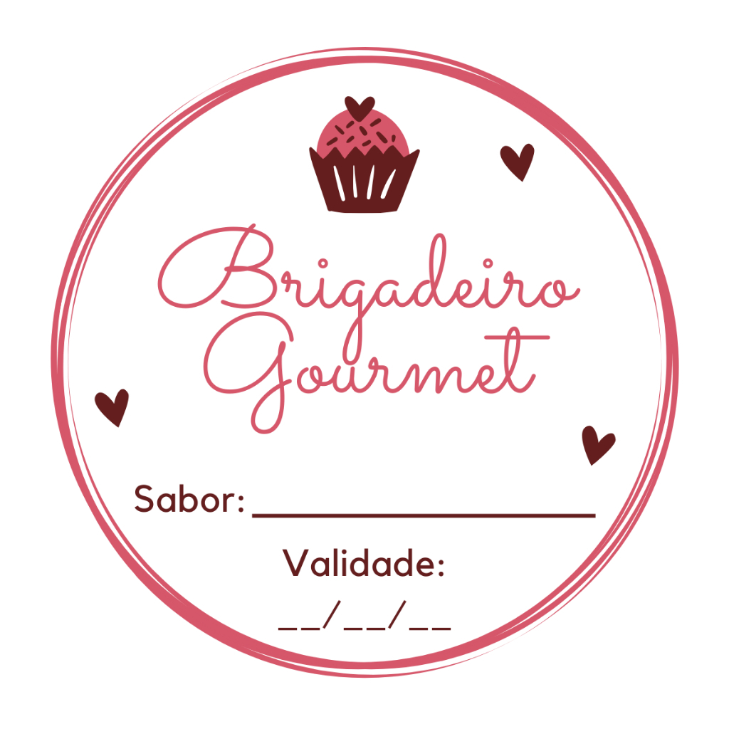 100 Adesivo Lacre Etiqueta Bolo Brigadeiro ou Brigadeiro Gourmet Colorida 4x4