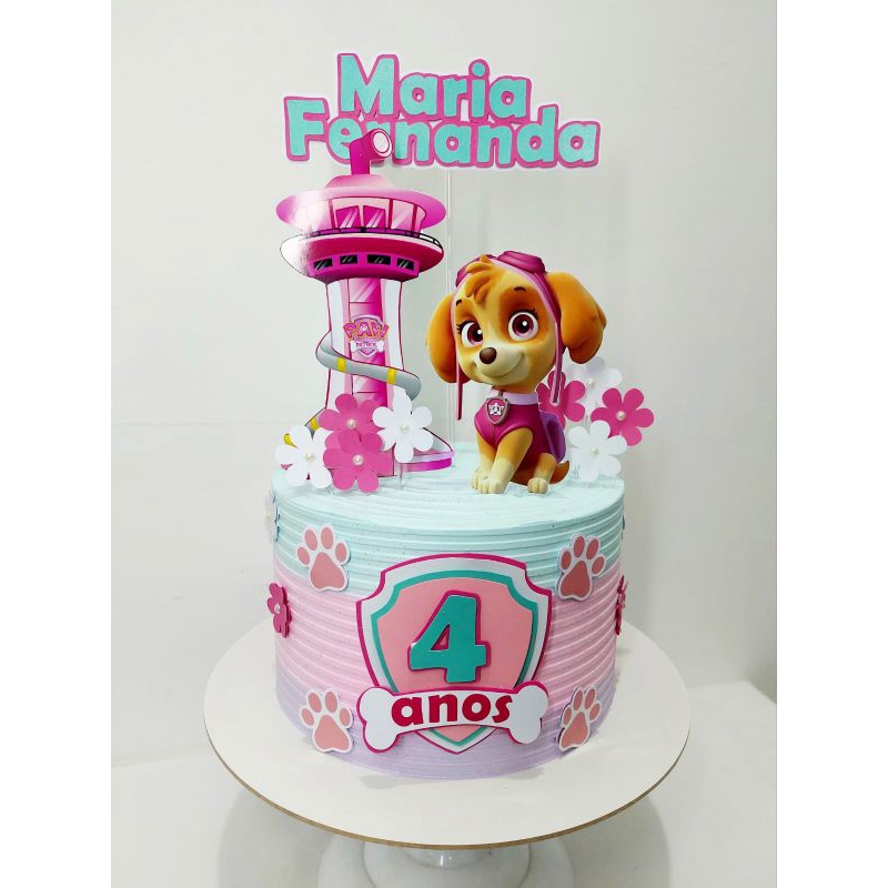 Topo de Bolo Patrulha Canina Menina em Oferta na Shopee