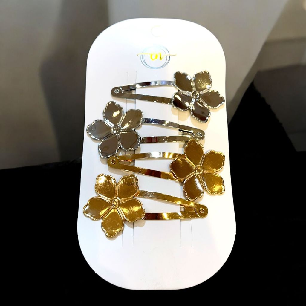 Novo Verão Flor KIT 4/8 Tic Tac De Cabelo De Metal Para As Mulheres Acessórios Para O Cabelo em Oferta na Shopee