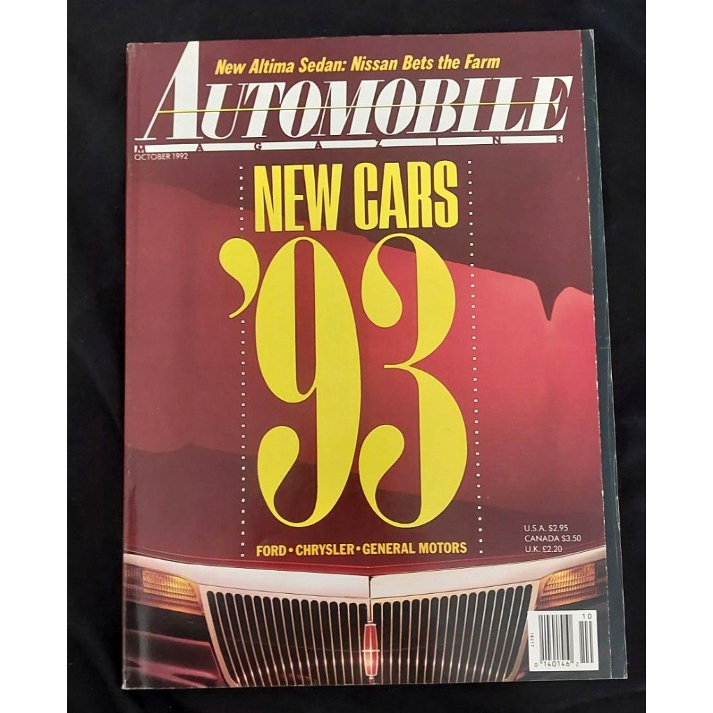 Revista Importada Automobile 1992 New Cars 93 (Novos carros de 1993)