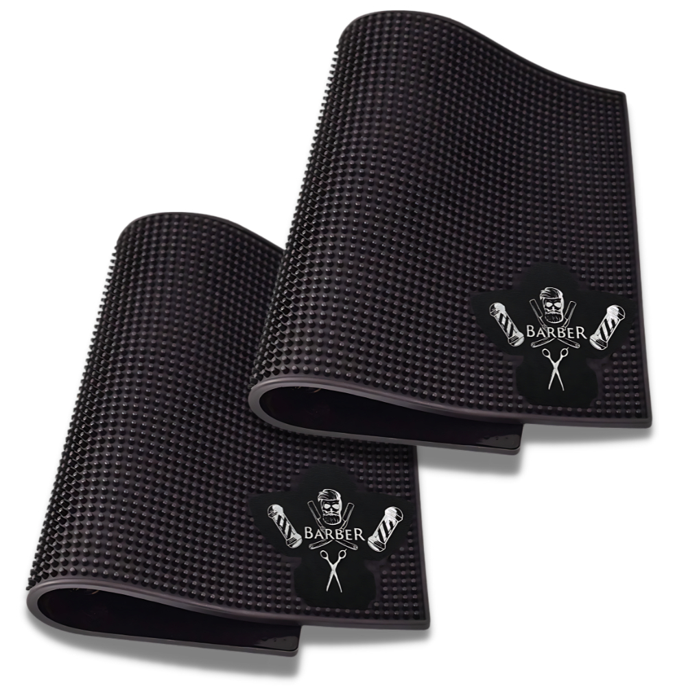 2 Tapetes Antiderrapante Para Bancada De Barbearia Barbeiro 40x24 cm
