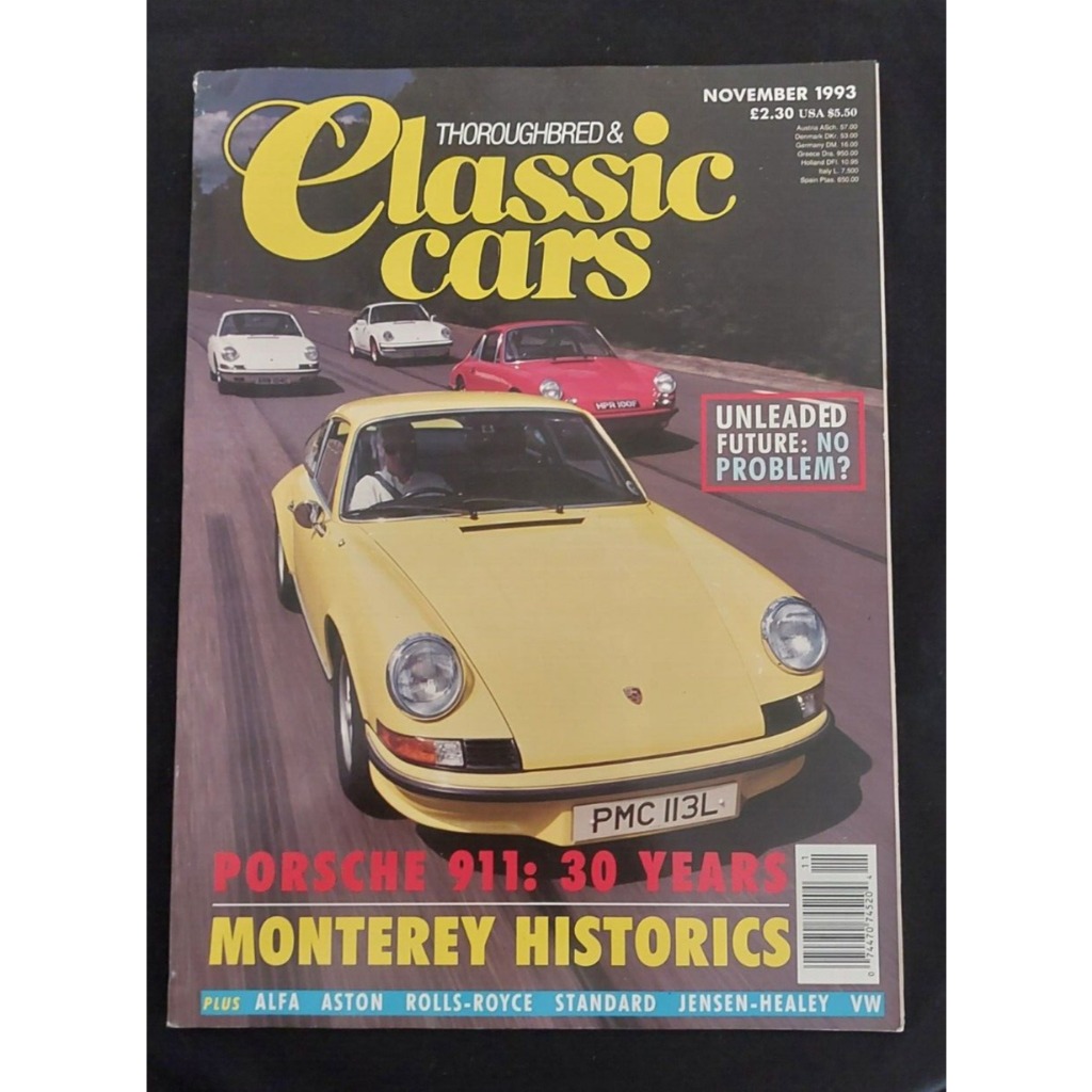 Revista importada da França Classic Cars 1993 Porshe (Carros Clássicos)
