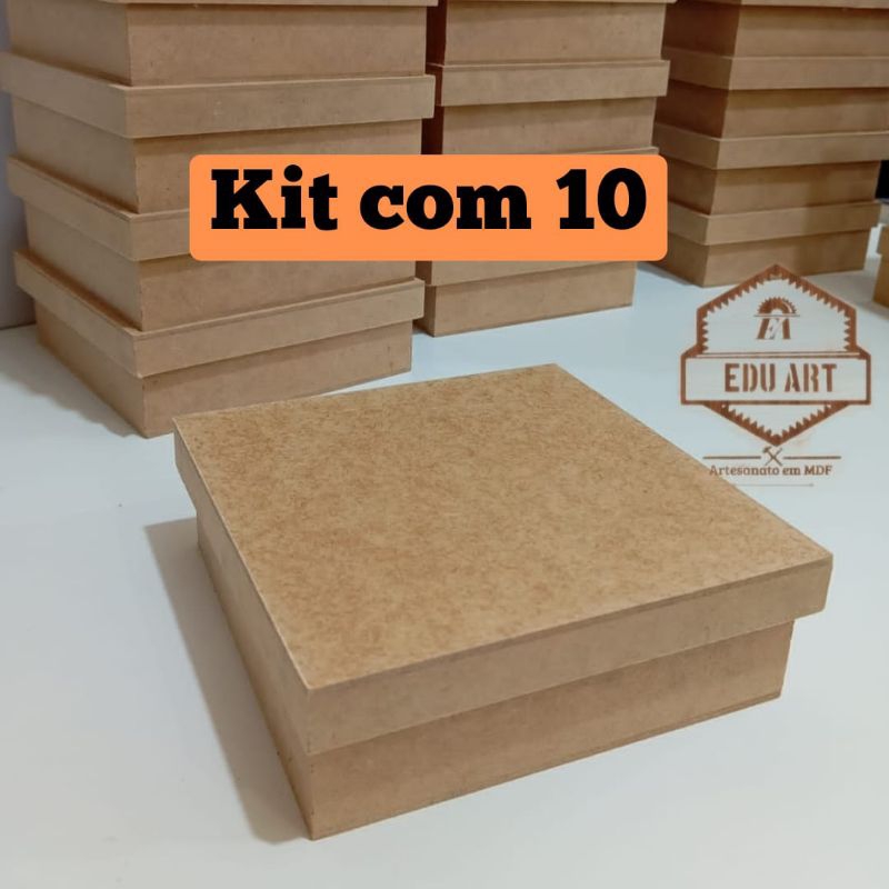 caixa 15x15x5 MDF kit com 10 unidades em Oferta na Shopee