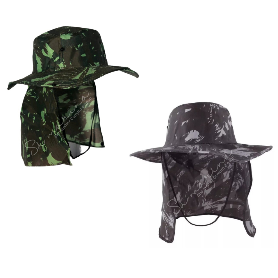 KIT 2 Chapéu Boné Pescador Australiano Camping com Proteção Varias Estampas
