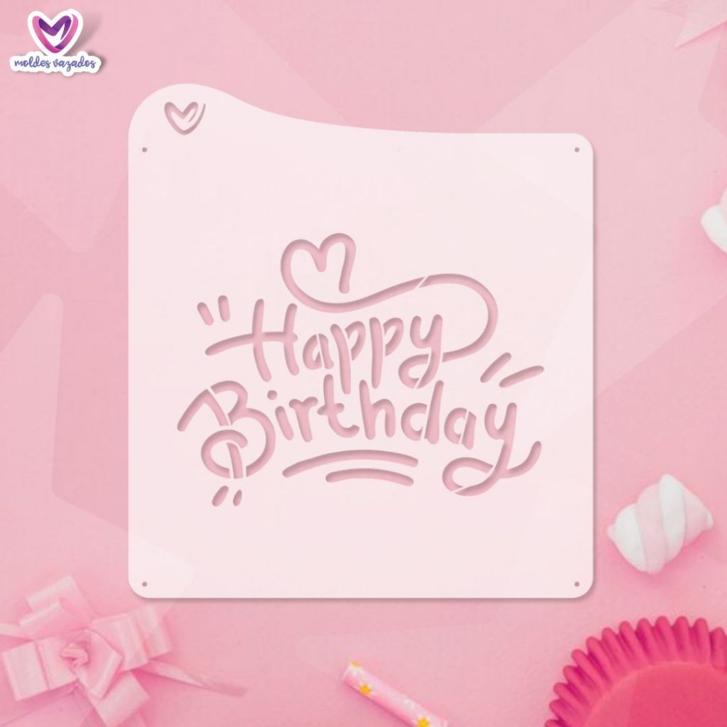 Stencil Happy Birthday
