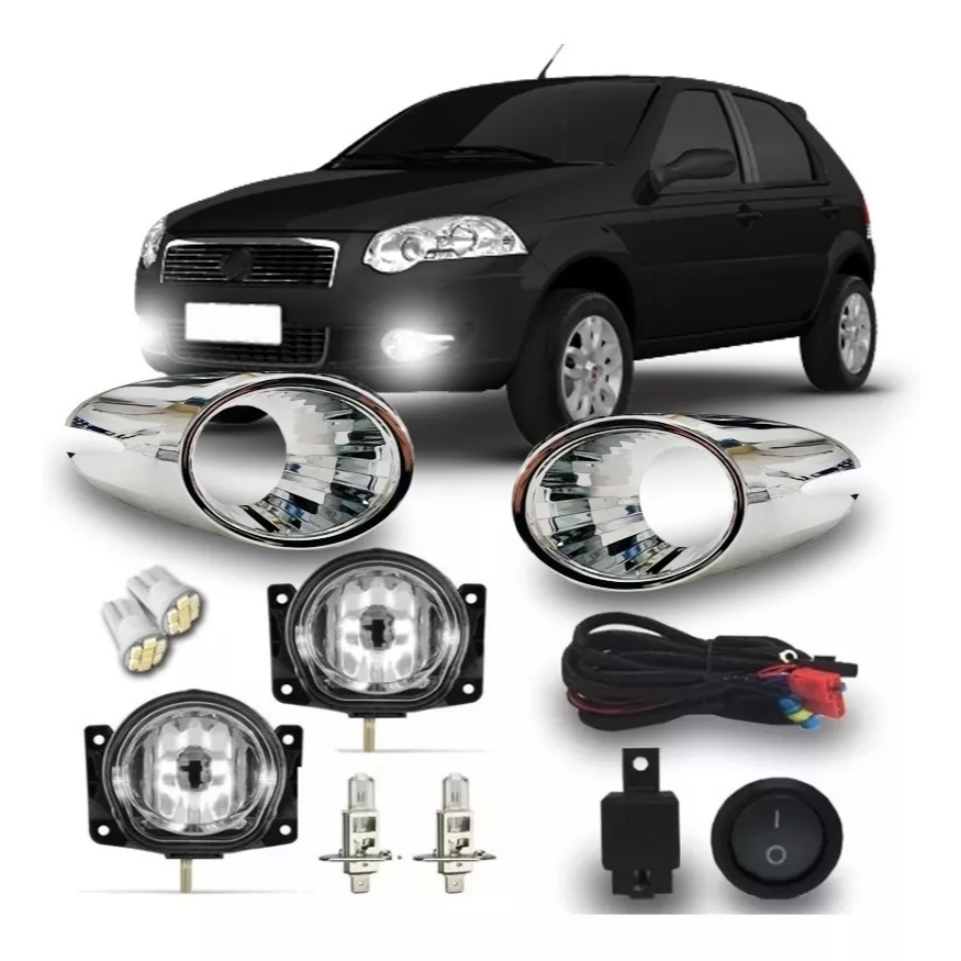 Kit Farol Milha Palio / Siena Elx 2008 A 2011 Com Lampadas