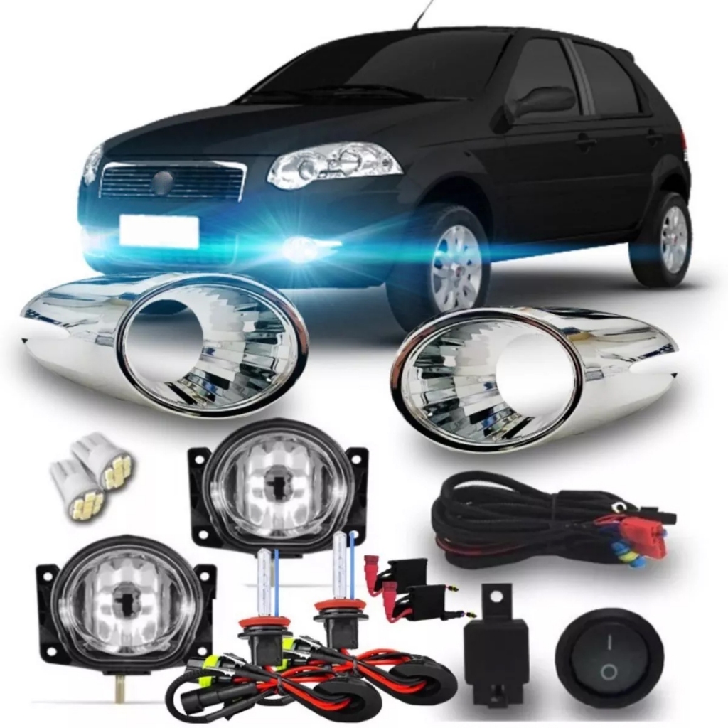 Kit Farol Milha Neblina Palio / Siena Elx 2008 A 2011 + Kit Xenon H1 8000k