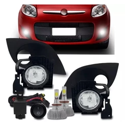 Kit Farol Milha Neblina Novo Fiat Palio G5 12 13 14 15 16 17 + Kit Super Led H1 6000k