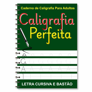 Caderno De Caligrafia para Adultos, Letra cursiva e bastão, várias atividades Para Praticar em Oferta na Shopee