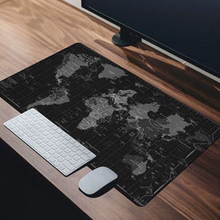 Mouse Pad Grande 90x40 Couro Gamer Desk Pad Mapa Mundi Black em Oferta na Shopee