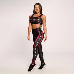 Conjunto Fitness Suplex Estampado Academia Feminino Top E Calça Change Rosa