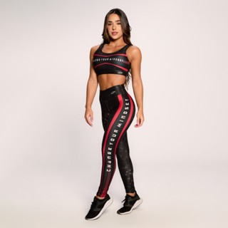 Conjunto Fitness Suplex Estampado Academia Feminino Top E Calça Change Rosa em Oferta na Shopee