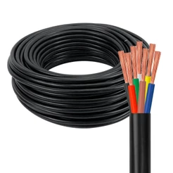 Cabo PP 7 Fios Flexível 10 Metros Para Caminhão Reboque Carretinha Carreta Seção 1mm² 100% Cobre