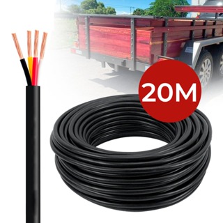 Cabo PP 4x1mm 20 Metros Flexível Instalação Elétrica Carretinha Caminhão Reboque Cabinho 100% Cobre em Oferta na Shopee