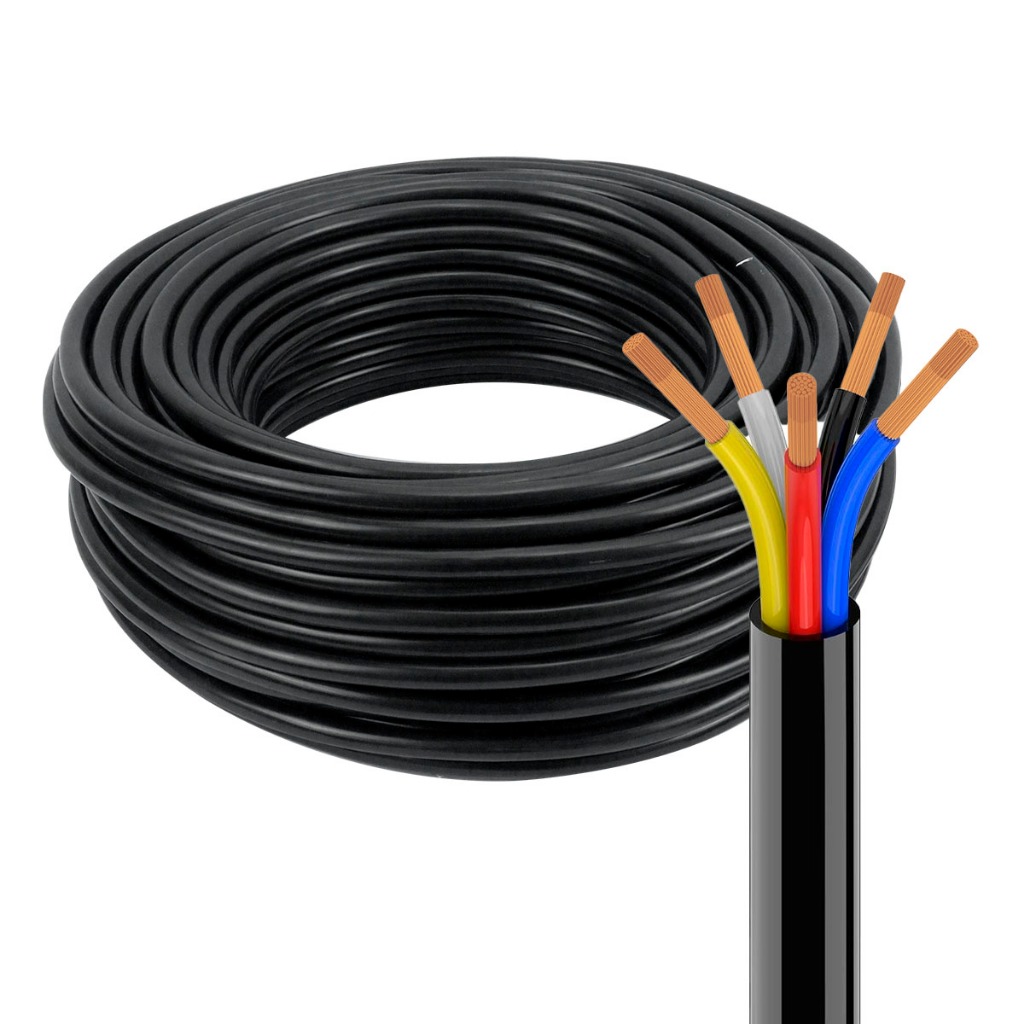 Cabo PP 5x1mm Rolo 50m Uso Automotivo Reboque Carretinha Caminhões Extensões Elétricas 100%Cobre - Spare Parts and Accessories for Vehicles