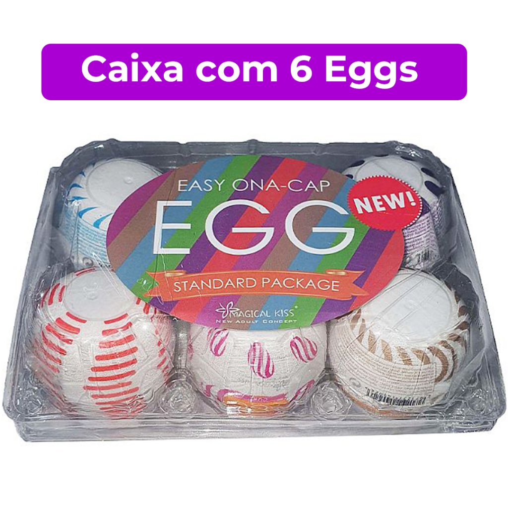 Kit com 6 Und Egg Masturbador Masculino Novas Texturas Sex Shop - Magical Kiss
