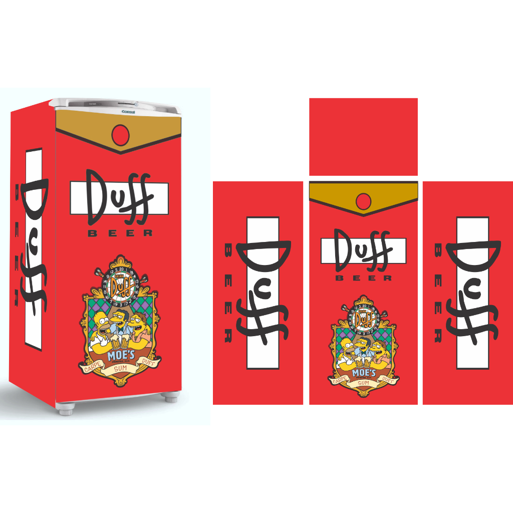 adesivo decorativo para frigobar tema Duff Simpsons