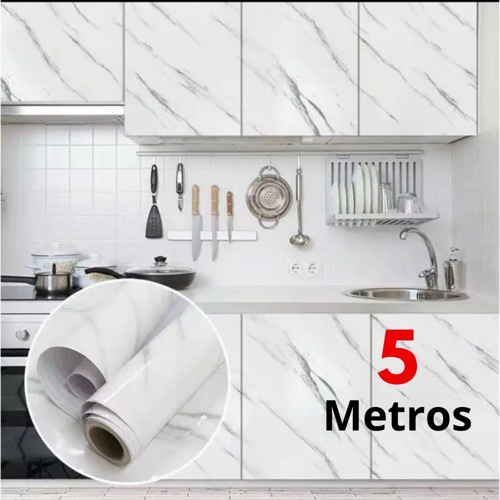 Papel de Parede PREMIUM PVC Branco e Preto Rolo 5MX45CM Adesivo Autocolante Fácil Aplicação, 5 Metros, Lavável e Durável Revestimento Quarto Cozinha Sala Pia Moveis Banheiro Decorado Contact Resistente Agua