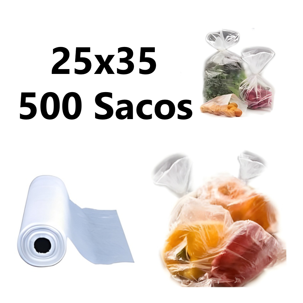 Bobinas plasticas Fundo Reto 25x35 com 500 Sacos Mais Vendido
