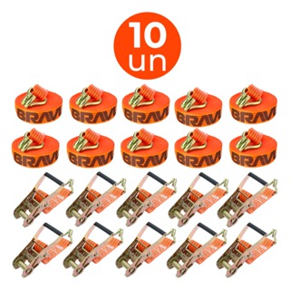Kit 10 Catraca + 10 Cinta Amarração 3 Ton 9 Metros J Carga Caminhão Navio Moto Super Resistente em Oferta na Shopee