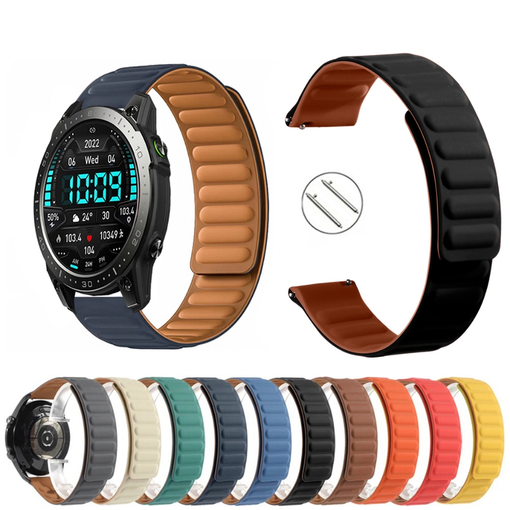 Pulseira 22mm Silicone Elos Imã Magnética para para Zeblaze Ares 3 PRO de Engate Rapido